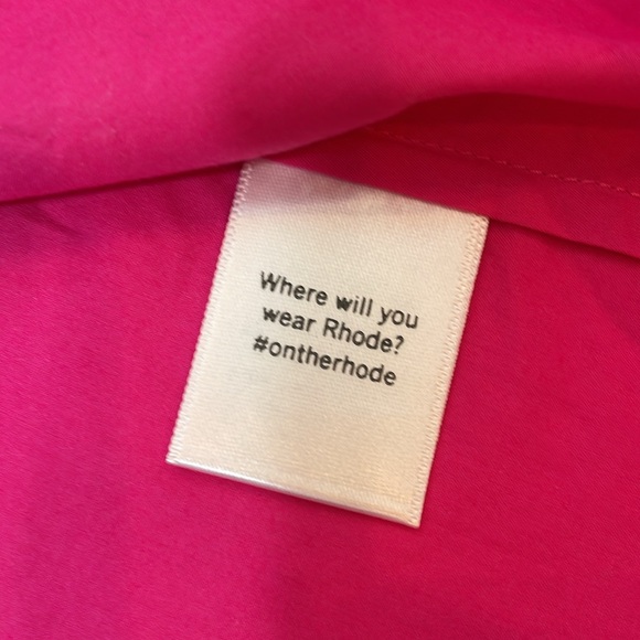 Rhode Fuscia Pink Flutter Sleeve Top M 100% Cotton EUC Like New - Picture 7 of 9